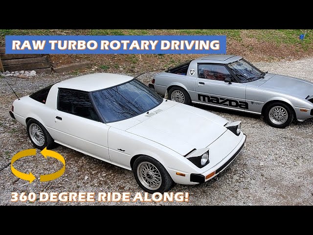 4K 360 Degree POV : Turbo Rotary '79 RX7 Back Road Driving - RAW 360