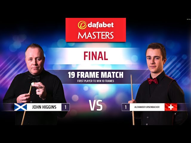 Snooker Dafabet Masters Final Alexander Ursenbacher vs Jihn Higgins Frame 3 and 4