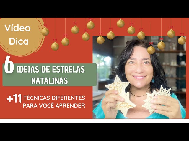 Aprenda a FAZER 6 Estrelas de Natal e 11 Técnicas diferentes de decoração em Peça Cerâmica