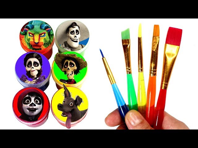 Disney Pixar's COCO Drawing and Painting Fun with Miguel Hector Dante Imelda Pepita Surprise Toys