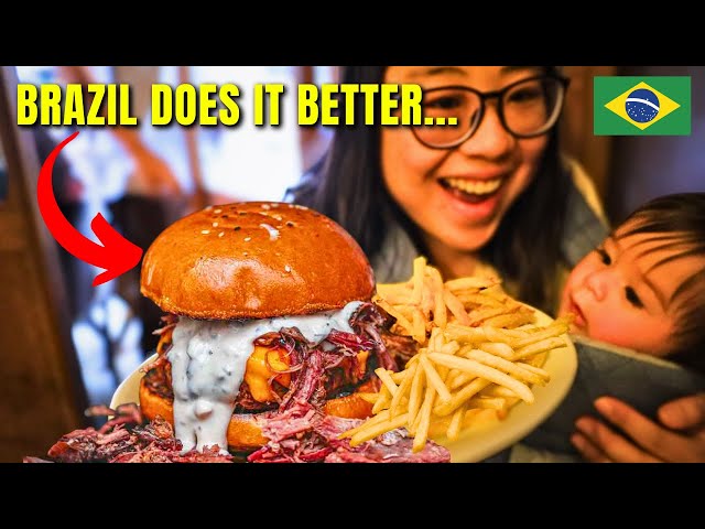 Can't believe we found the WORLD'S BEST BURGER in BRAZIL!