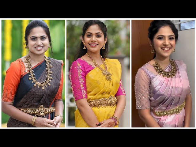 Borderless Silk Saree Blouse Designs 2025|| No Boarder Silk Sarees With Designer Blouses