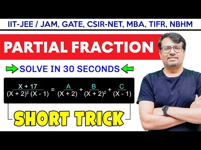 Partial Fractions In 30 Seconds | Shortcut Method - Best Short Trick By  @gajendrapurohit