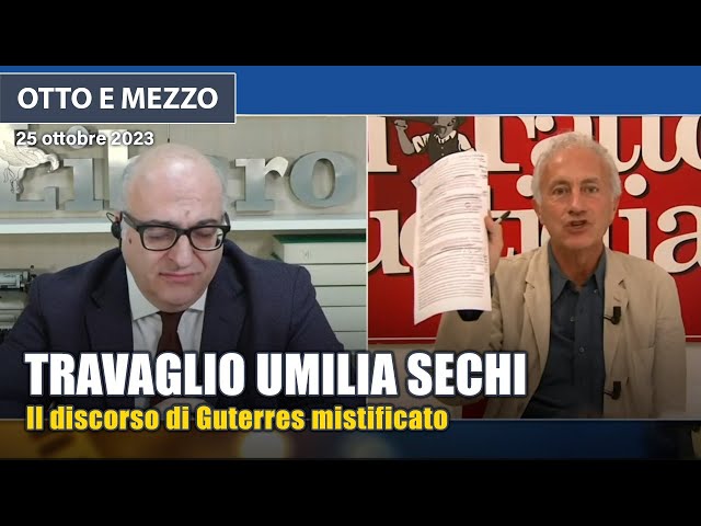 Marco Travaglio umilia in diretta Sechi di Libero sul discorso di Guterres 🤦‍♀️