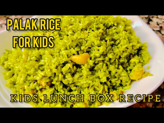 Palak Pulao Recipe 2 In 1 Recipe | Palak Rice - Spinach Rice - Lunch Box Meal for Kids & Adults