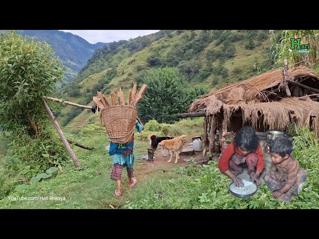 Best Nepali Mountain Hari Rokaya Village Lifestyle in Winter | Organic Food Cooking in Countryside |