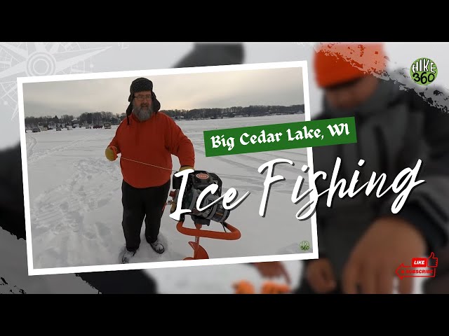 Big Cedar Lake, WI - Ice Fishing (Hike 360° VR Video)