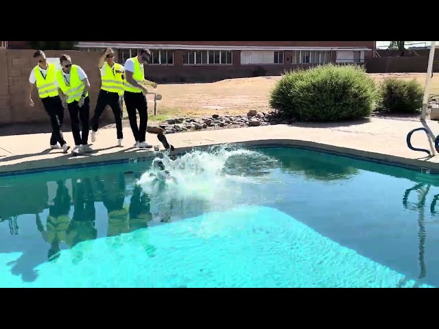 Water babtism of a student of European Flight Academy