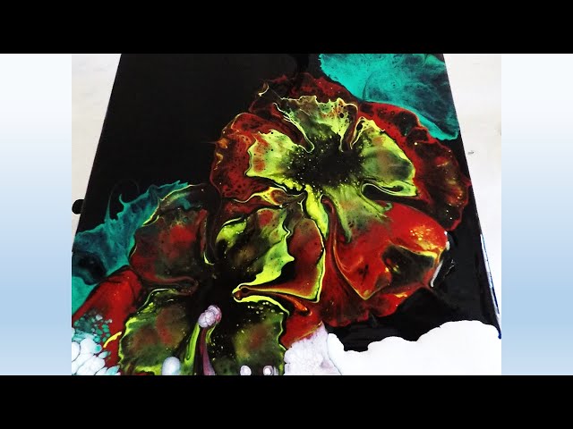 Acrylic Painting Technique - Bloom Flowers / Black and White Negative Space