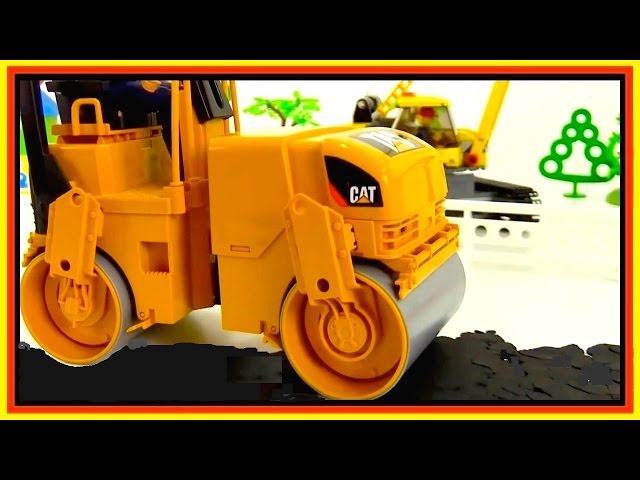 HOT TARMAC! - Road Roller! - Toy Videos for Kids.Toy Cars for Children.LEGO Toy Car Collection