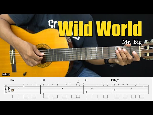 Wild World - Mr. Big - Fingerstyle Guitar Tutorial + TAB & Lyrics