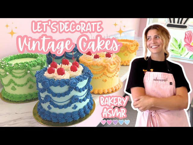 Decorate Vintage Lambeth Cakes With Me! | Cake Decorating ASMR [No Talking] [No Music]