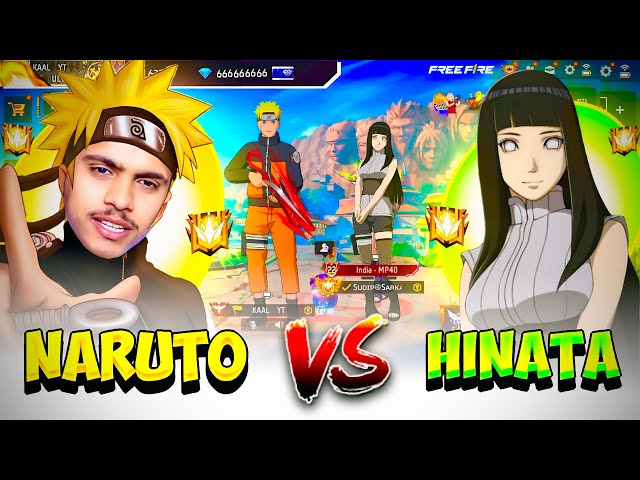 NARUTO VS HINATA 🤯🤯 WHO WILL WIN || CS RANKED😱 4 VS 4 👿 GARENA FREE FIRE