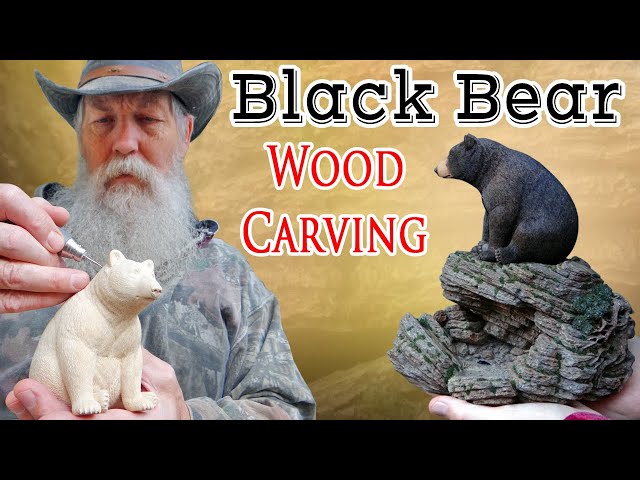 Black Bear Wood Carving