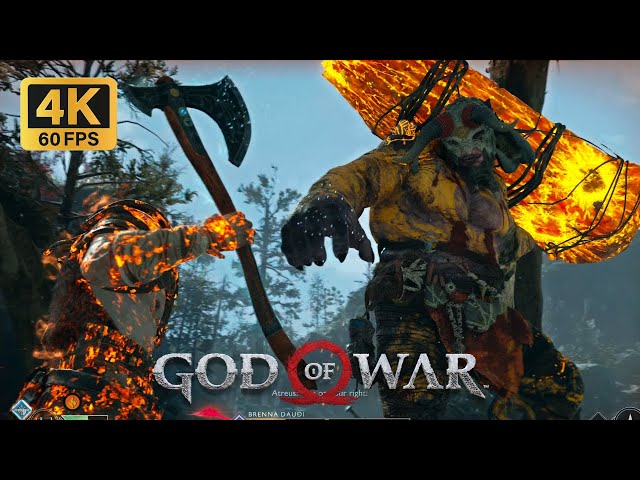 Kratos Battles Brenna Daudi and His Army of Demons | 4K HDR 60FPS | God of War