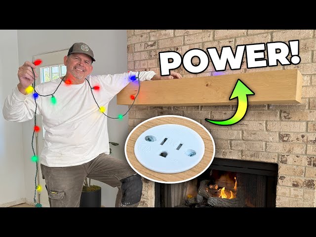 DIY Floating Mantle WITH HIDDEN PLUG!!!