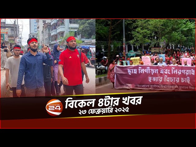 বিভিন্ন স্থানে ধর্ষণ-ছিনতাইয়ের প্রতিবাদে শিক্ষার্থীদের বিক্ষোভ | বিকাল ৪টার খবর |২৩ ফেব্রুয়ারি ২০২৫