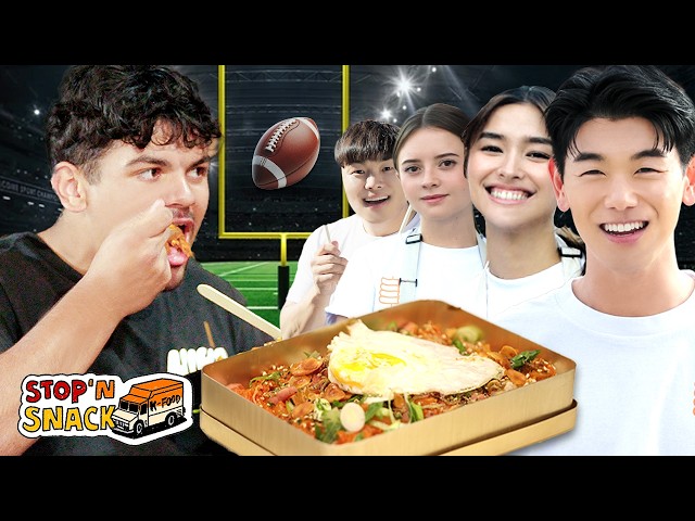 American High School Football Students Try a Korean Lunch Box for the FIRST TIME