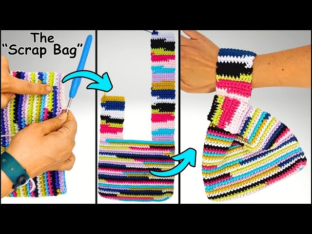 How to Crochet a Japanese KNOT BAG in Scrap Yarn