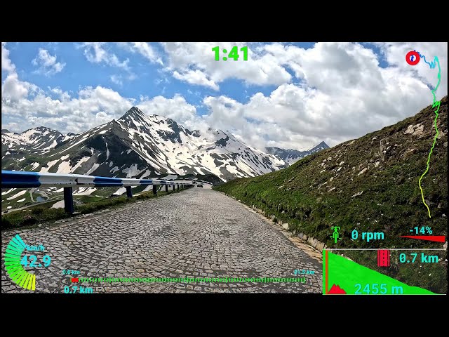 Scenic 30 minute Indoor Cycling Workout Großglockner Alps Road Telemetry 4K Video