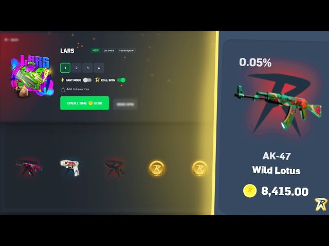 AK-47 Wild Lotus pull out of Lars case on CSGORoll (INSANE)