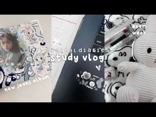 study vlog📓: exam week, newjeans album unboxing, makeup organization, etc