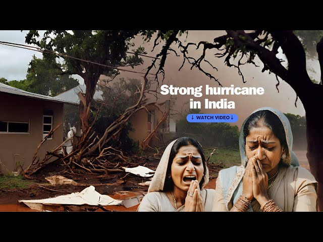 A hurricane of incredible force sweeps away people and trees in Odisha, India!