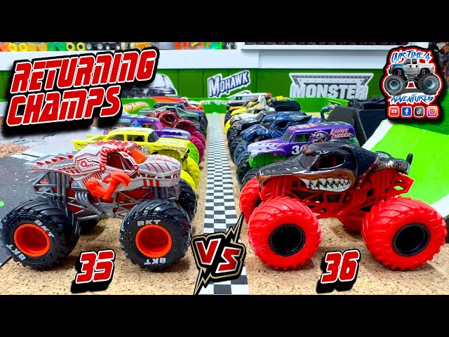 Toy Diecast Monster Truck Racing Tournament | Round #42 | Spin Master MONSTER JAM Series #35 🆚 #36