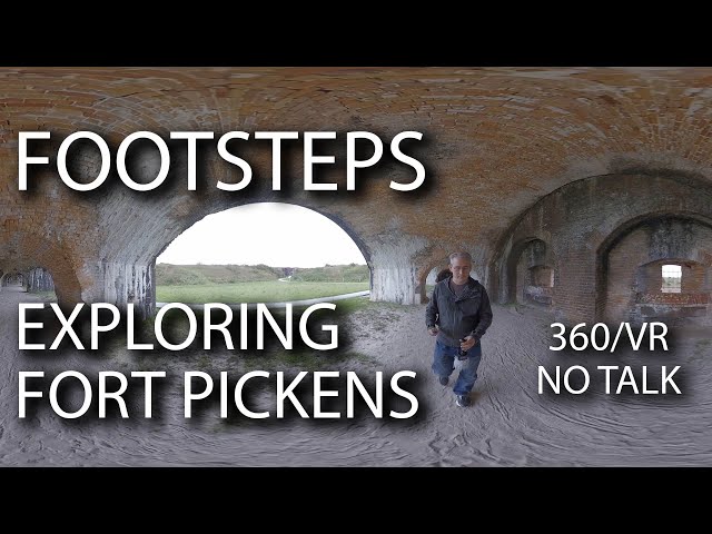 ASMR Footsteps - Exploring Fort Pickens (No Talking, Rainy Day, Peaceful, Calming)