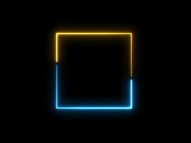 Glowing frame black screen | Neon light border | Frame template video background