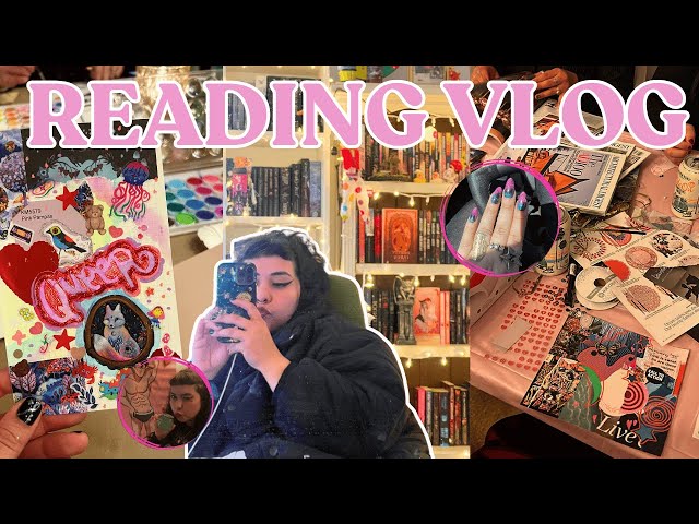 cozy reading vlog⭐️ galentine’s celebrations, studying🧠🧫, stickii club unboxing and book hauls📖🎀