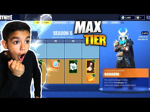 Surprising Little Brother With Fortnite Season 5 *Max* Battle Pass! He Freaked Out!