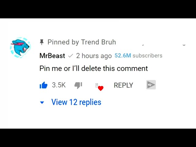 The most liked comment get pinned