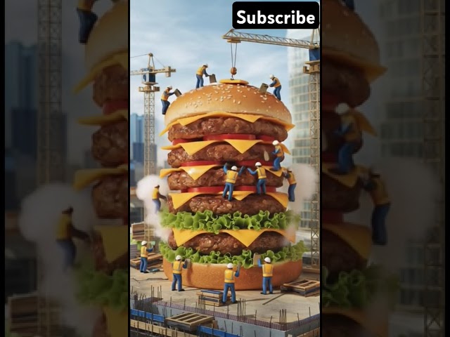 WoWW! mini people making burger #ai #trending #minatures #aitrends