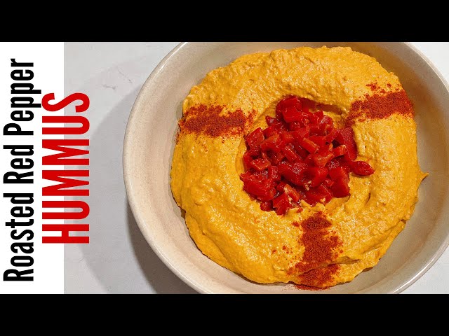 The BETTER than store-bought and ADDICTIVE ROASTED RED PEPPER HUMMUS