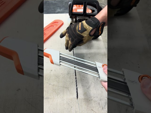 Stihl 2 in 1 chainsaw file system. 2nd time using it.