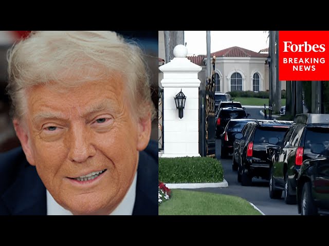 JUST IN: President Donald Trump Arrives At The Trump International Golf Course In West Palm Beach