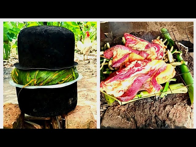 How We cook Beef Ribs/Offals,matooke,Ugali,Sweetpotatoe,yam,cassava,Grasshoppers/Ensenene🌽Asmr#viral