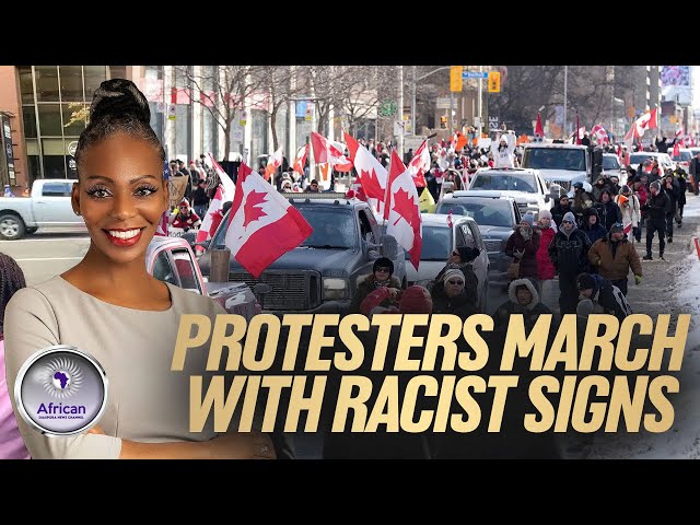 Protestors Hitting Alberta Canada Streets With Mass Deportation Signs And Nazi Salute