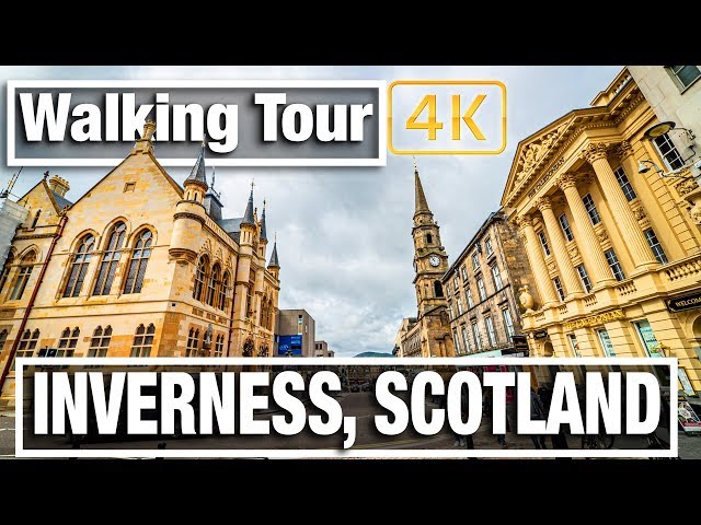 4K City Walks - Inverness Scotland Walking Tour - Virtual Walk Walking Treadmill Video