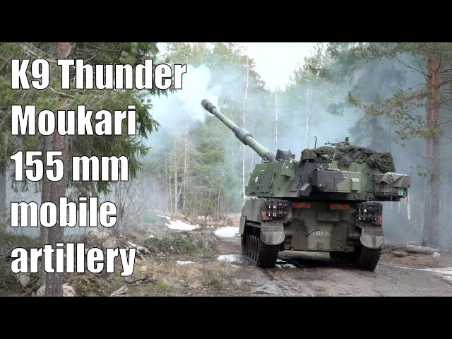 SPG Artillery K9 Thunder Moukari 155 SPG Howitzers Firing In Forest [4K]