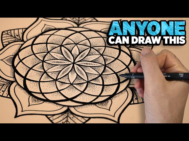 How to Draw an Easy Mandala - a Step by Step Tutorial | Anyone Can Make This Mandala Art!