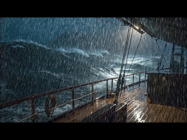 Heavy and dark rainy night at sea - 모든 소음을 없애는 효과적인 자장음