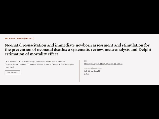 Neonatal resuscitation and immediate newborn assessment and stimulation for the preve... | RTCL.TV