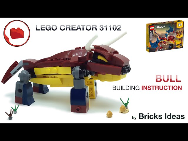 Lego Animals - Bull MOC - LEGO CREATOR 31102 alternative build tutorial Part 21