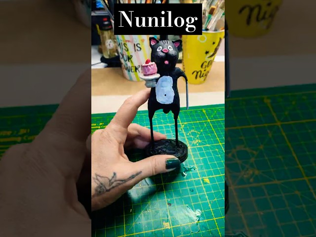 DIY Clay Black Cat #howto #diy #handmade #art