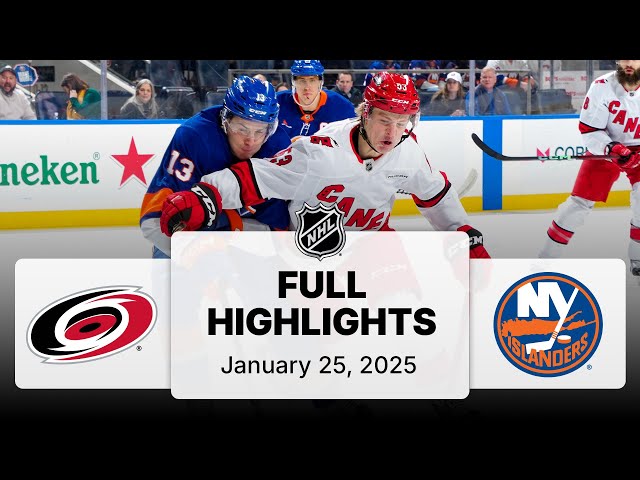 NHL Highlights | Hurricanes vs. Islanders | January 25, 2025