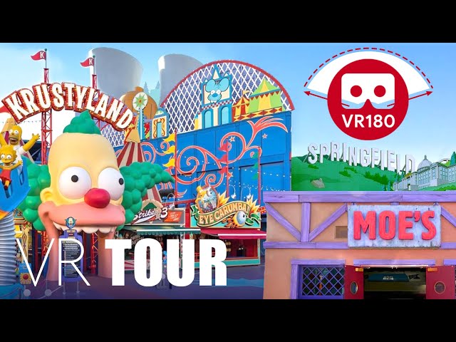 VR 180° Springfield Theme Park at Universal Studios (4K, 3DVR)