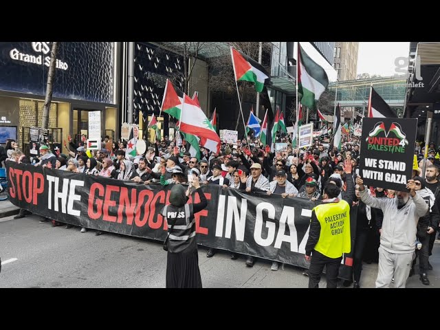 Protest highlights estimated 186,000 deaths from Israel's genocide in Gaza