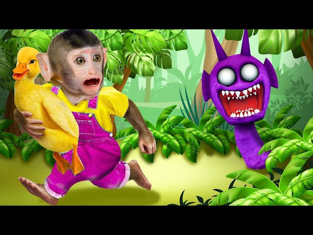 Monkey BeBe Scared Carries Duck and Runs from the INCREDIBOX SPRUNKI Territory | MONKEY BEBE